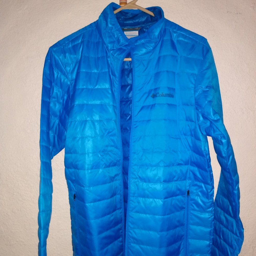 Men's Cerulean Blue Light-weight Columbia zip up jacket